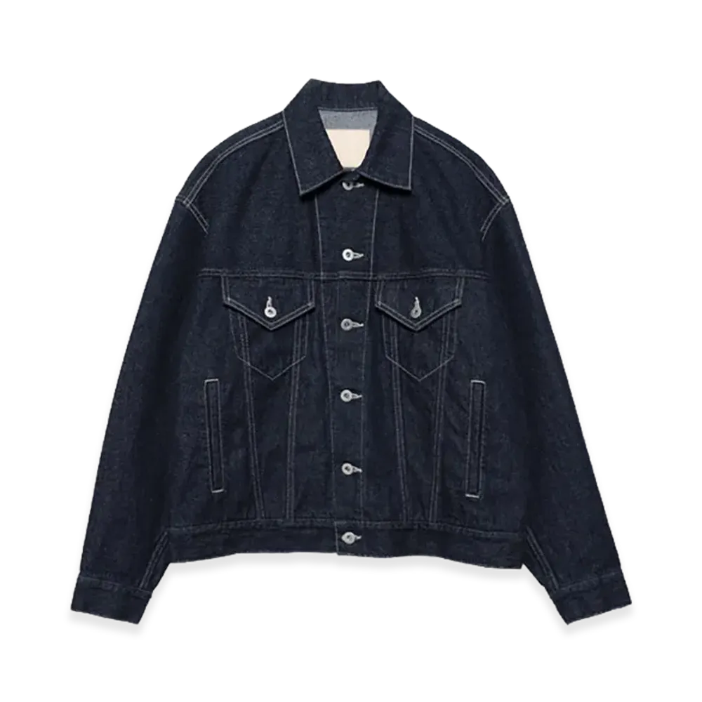 Graphpaper minus Recycled Cotton Denim Trucker Jacket "Rinse"