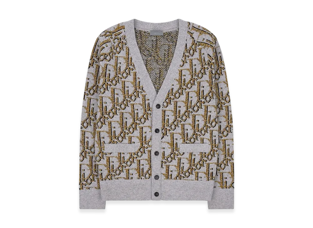 ディオール オブリーク カーディガン ウール ジャカード 
