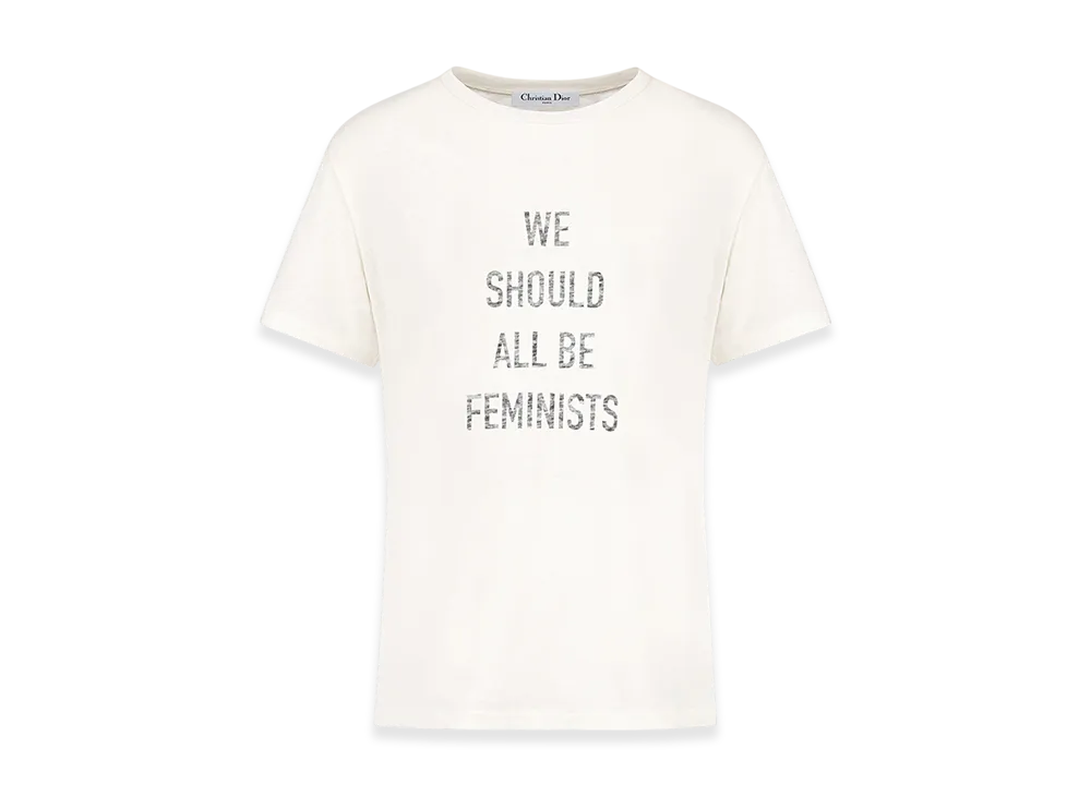 Dior Women's We Should All Be Feminists T-Shirt Jersey Linen "White"