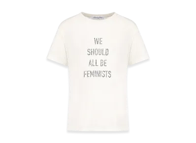 Dior Women's We Should All Be Feminists T-Shirt Jersey Linen "White"