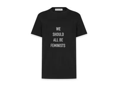 Dior Women's We Should All Be Feminists T-Shirt Linen Jersey "Black"