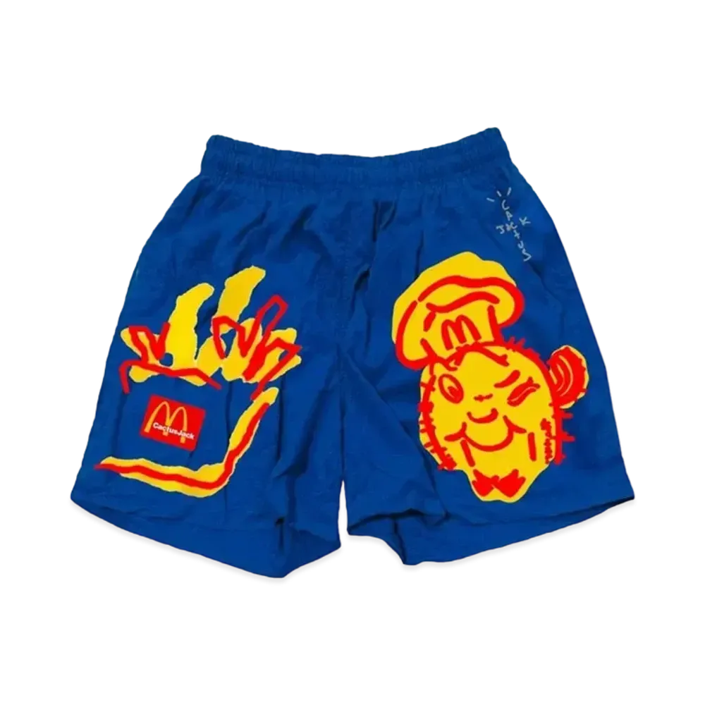 Travis Scott Cactus Jack x McDonald's Illustration Shorts "Blue"