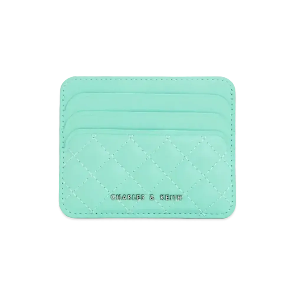 CHARLES & KEITH Cleo Quilt Card Holder "MintGreen"
