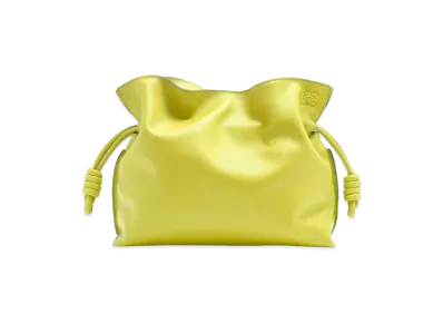 LOEWE Flamenco Clutch In Nappa Calfskin "Lime Yellow"