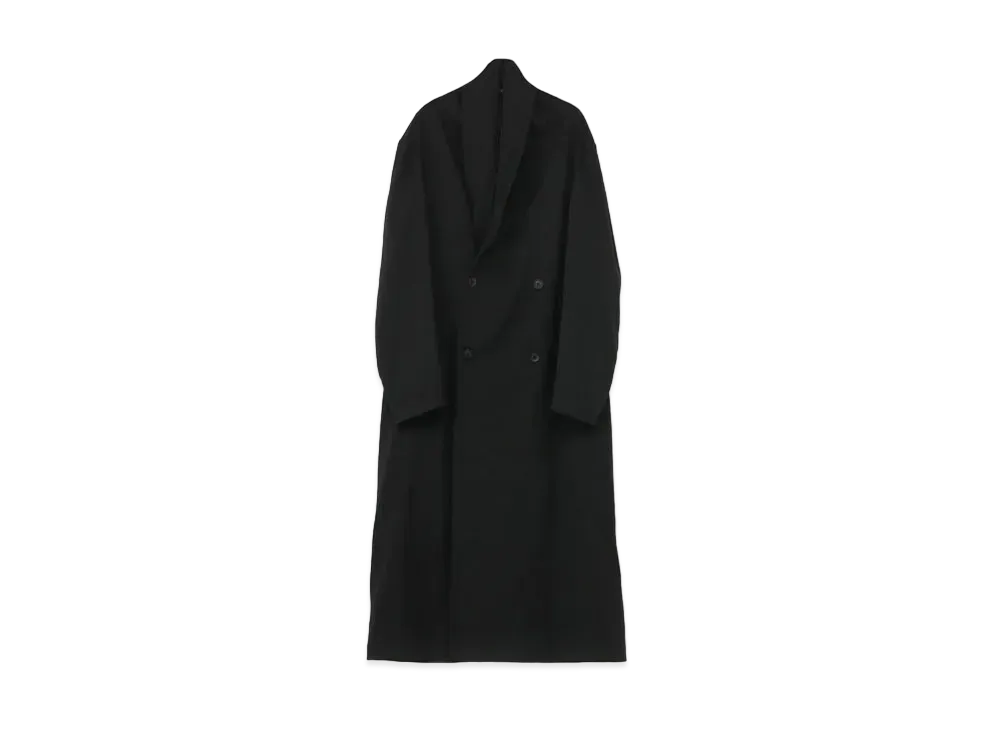 Yohji Yamamoto Pour Homme W/GABARDINE STOLE GABARDINE COAT "Black"