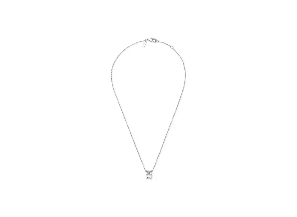 GUCCI Icon Twill Necklace "White Gold"