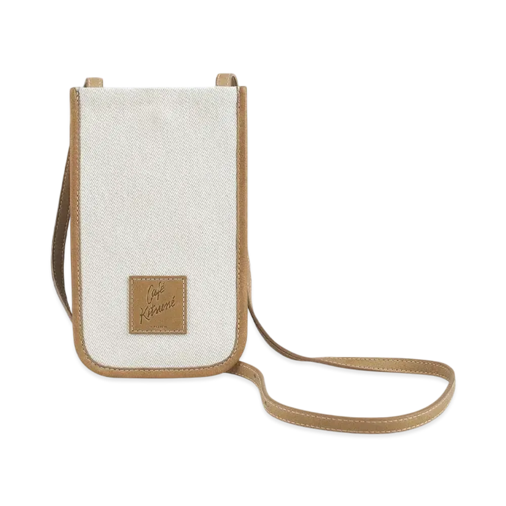 Maison Kitsune Cafe Kitsune Iphone Holder On Strap "Tapioca"