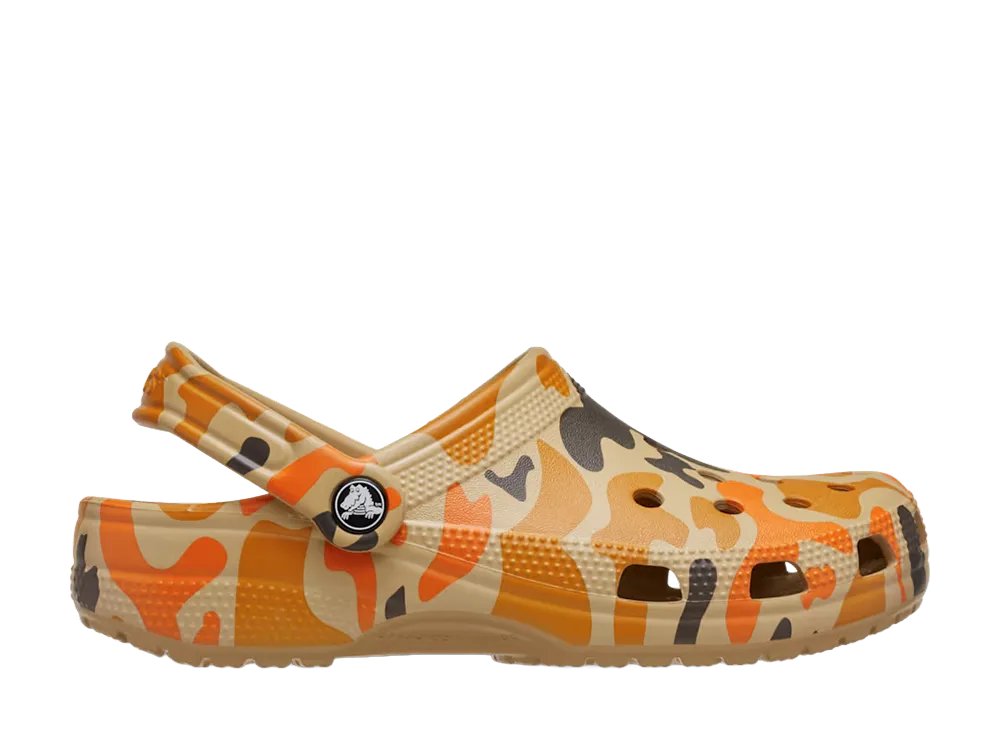 Crocs Classic Duck Camo Clog "Tan/Shocking Orange"