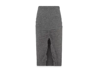 PRADA Women's Wool and Cashmere Skirt with Split "Slate Gray"