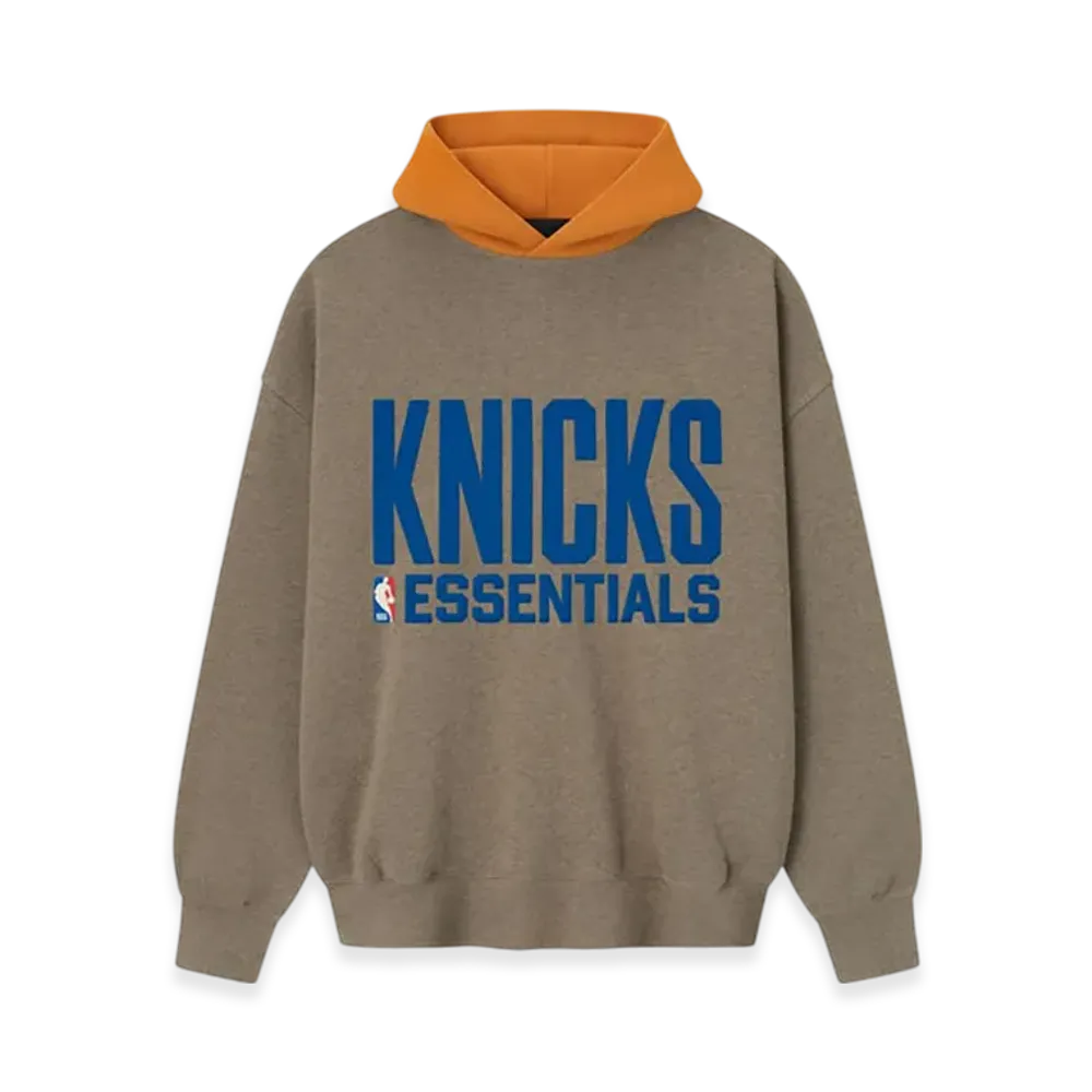 FEAR OF GOD ESSENTIALS Knicks Sport Hoodie "Homestead Heather/Orange"