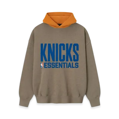 FEAR OF GOD ESSENTIALS Knicks Sport Hoodie "Homestead Heather/Orange"