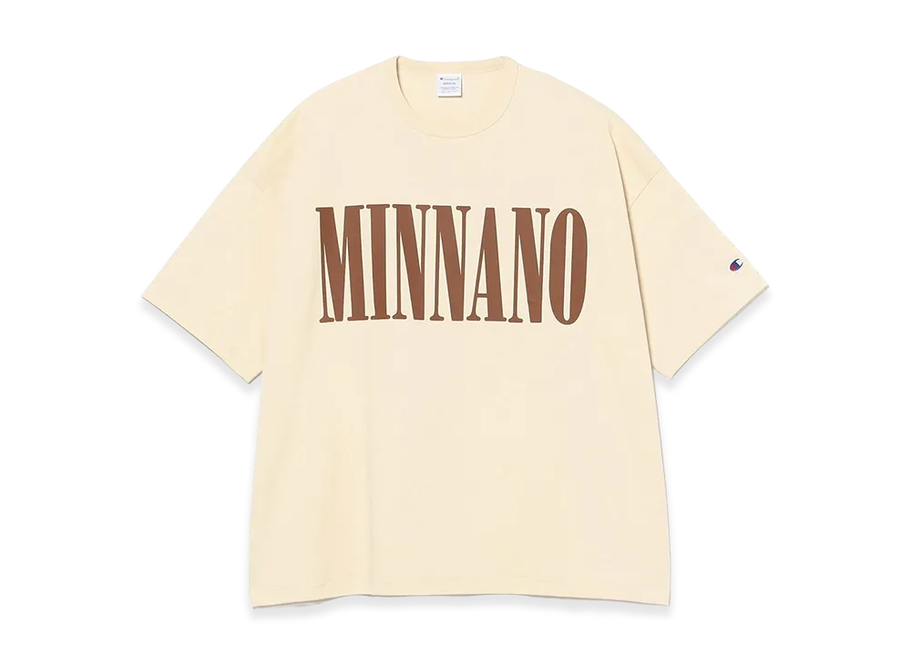 BEAMS x Champion x MIN-NANO Logo T-shirt "Sand Beige"