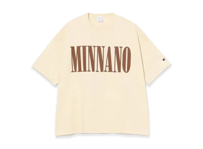 BEAMS x Champion x MIN-NANO Logo T-shirt "Sand Beige"