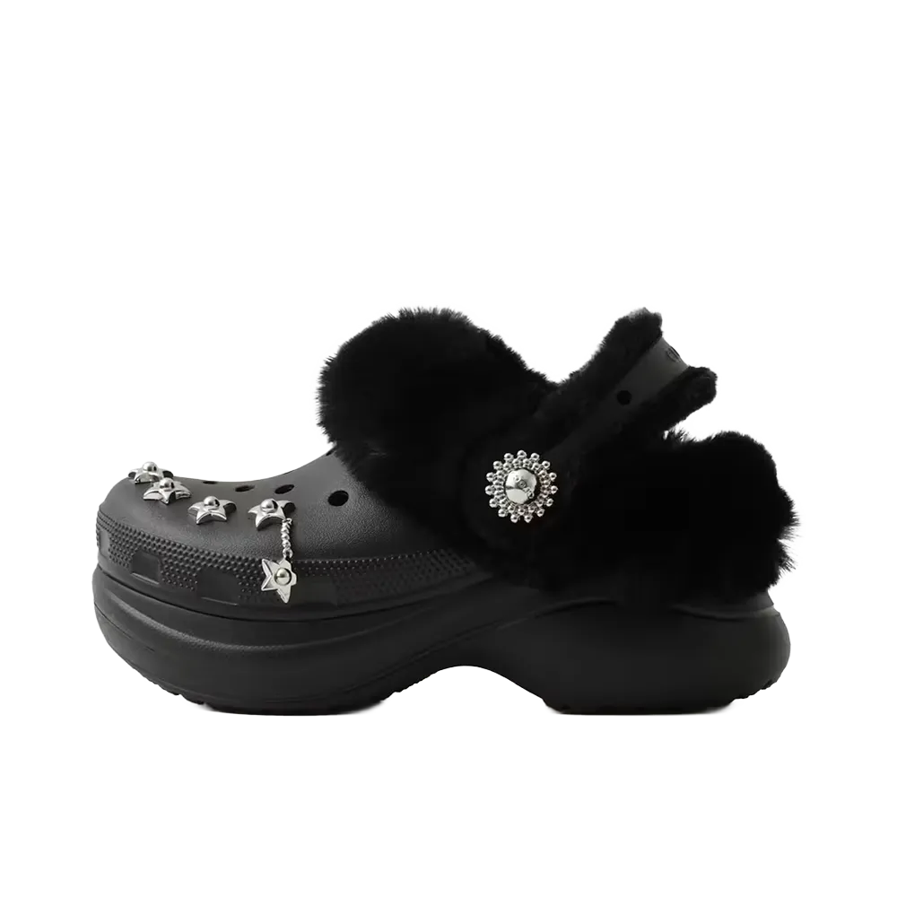 Crocs Bae Lined Metal Minis Clog "Black"