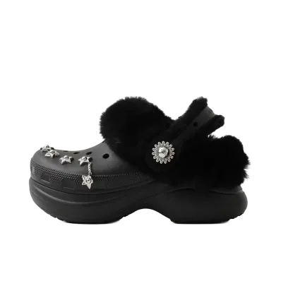 Crocs Bae Lined Metal Minis Clog "Black"