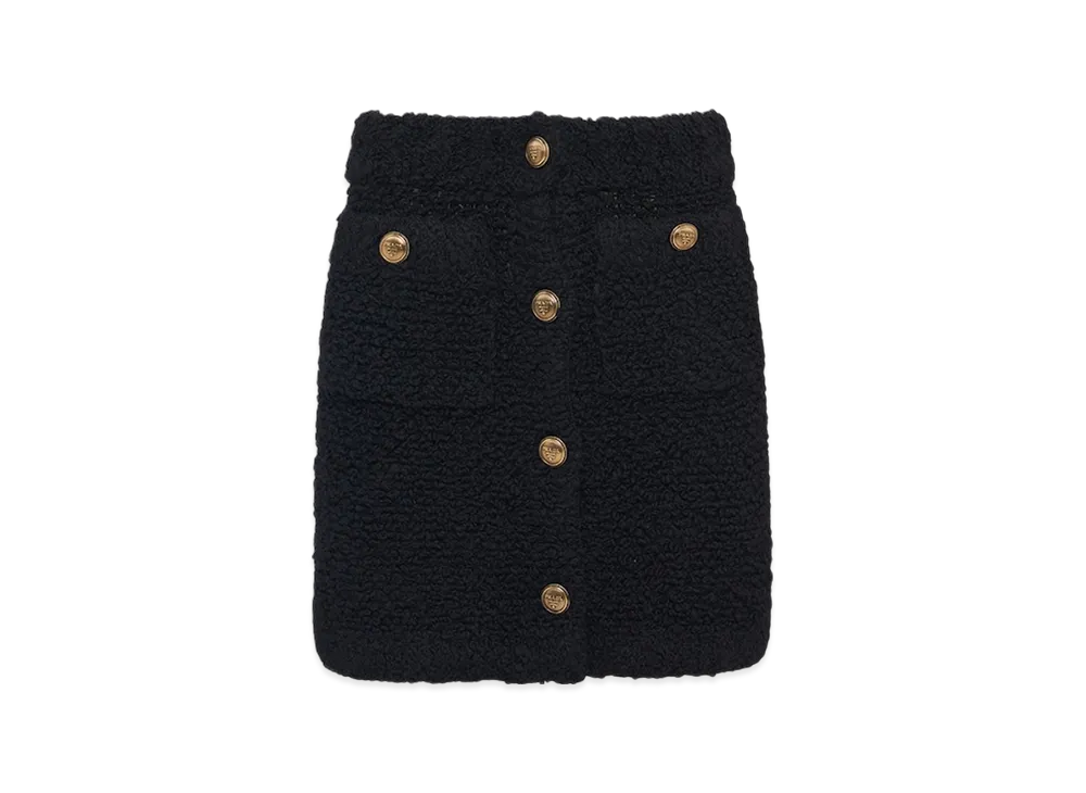 PRADA Women's Boucle Mohair Miniskirt "Black"