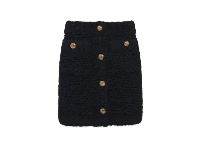 PRADA Women's Boucle Mohair Miniskirt "Black"