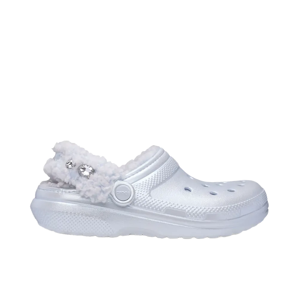 Crocs Classic Fleece Lined Metallic Gems Clog "Sky Ice"
