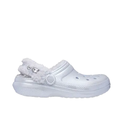 Crocs Classic Fleece Lined Metallic Gems Clog "Sky Ice"