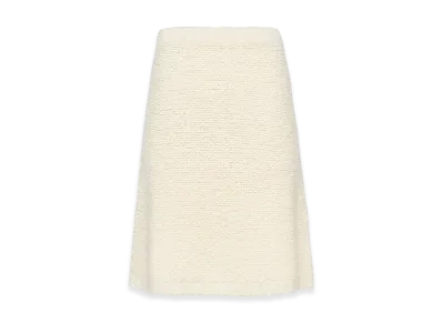 PRADA Women's Boucle Mohair Knit Skirt "White"