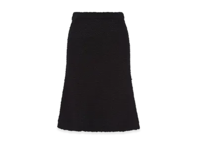 PRADA Women's Boucle Mohair Knit Skirt "Black"