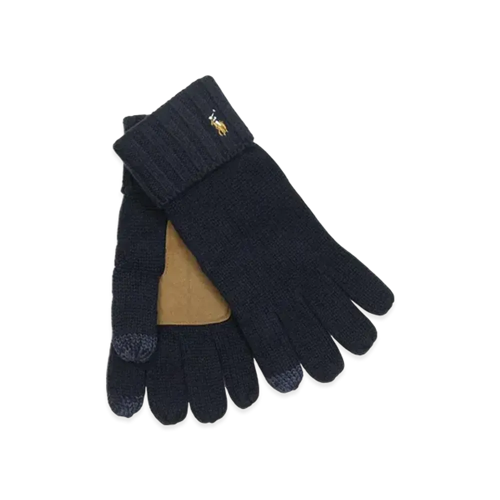 Polo Ralph Lauren Signature Merino Touch Glove With Leather Patch "Navy"