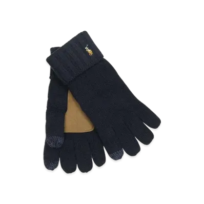 Polo Ralph Lauren Signature Merino Touch Glove With Leather Patch "Navy"