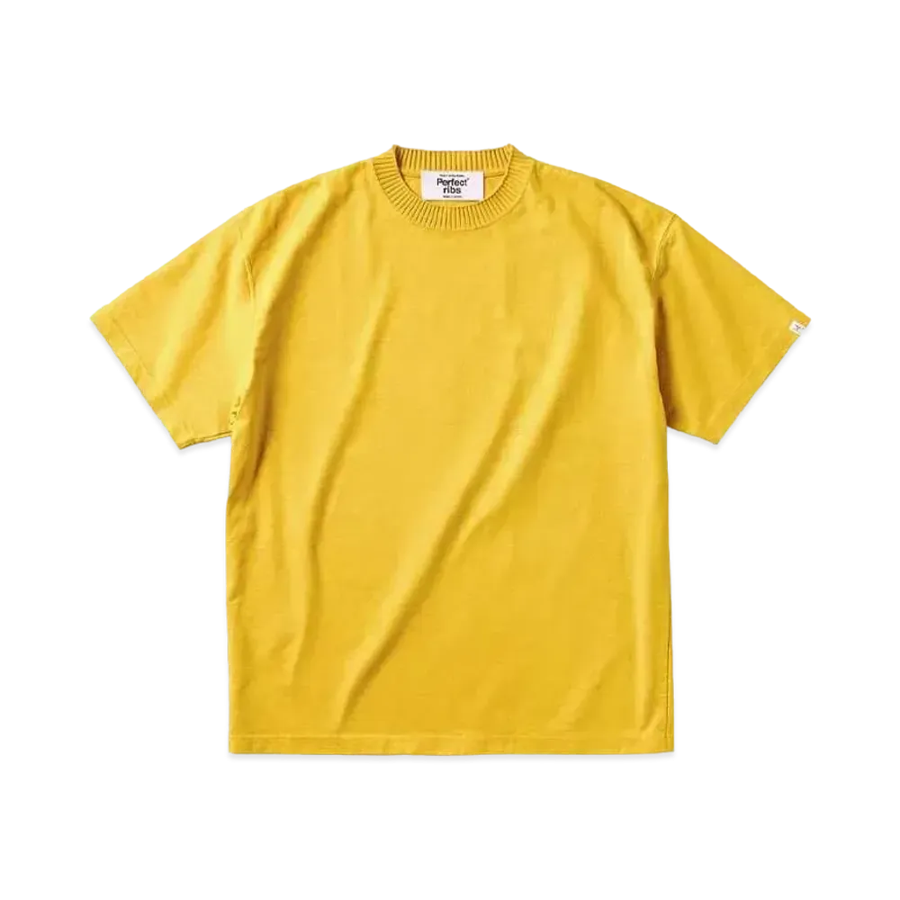 Perfect ribs Basic Short Sleeve T Shirts "Vintage Yellow"