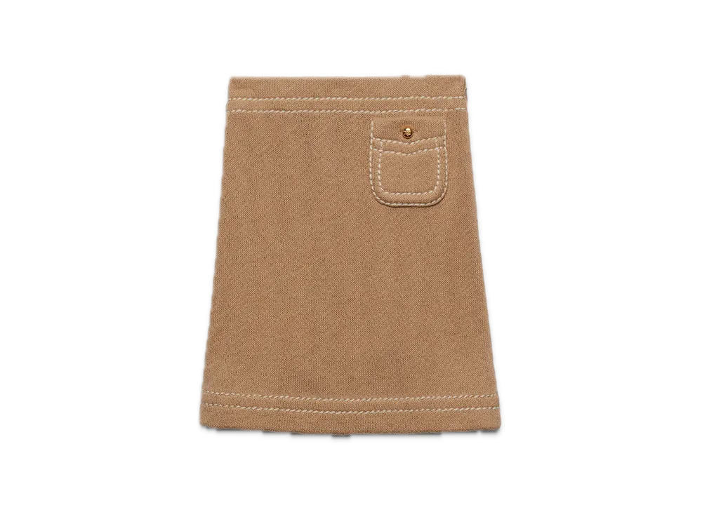 PRADA Cotton Mini Skirt "Light Beige"