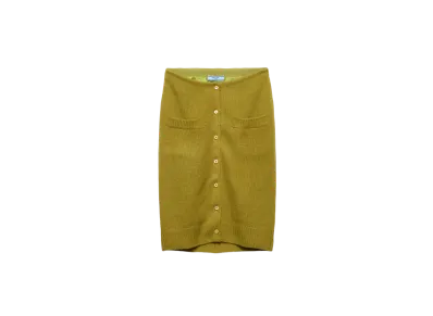 PRADA Women's Wool Knit Skirt "Light Green"