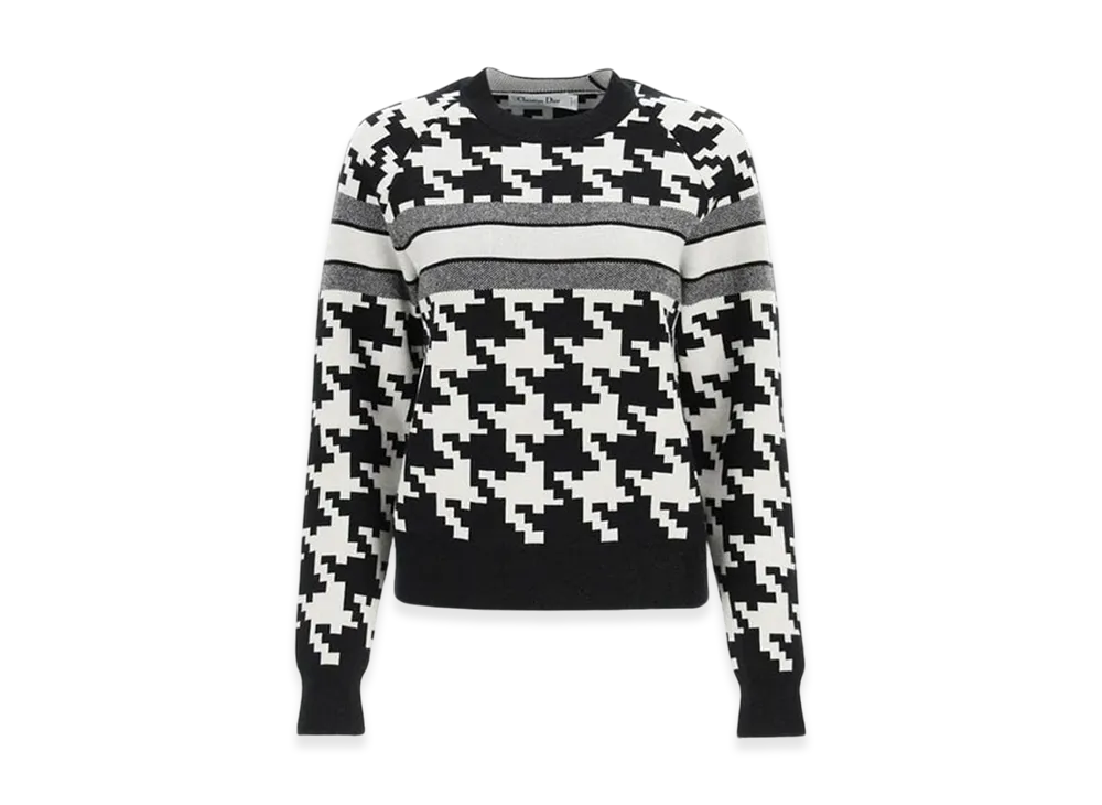 Dior Women's Houndtooth Sweater "Black/White"