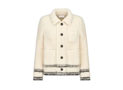 Dior Caro Jacket Wool-Blend Fleece Knit "Ecru"