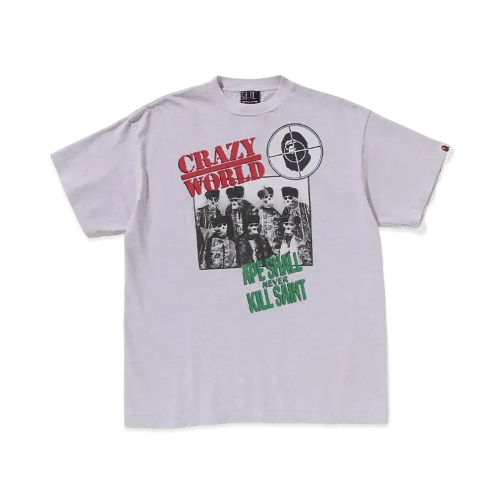 SAINT Mxxxxxx x A BATHING APE Speech Tee "Gray"