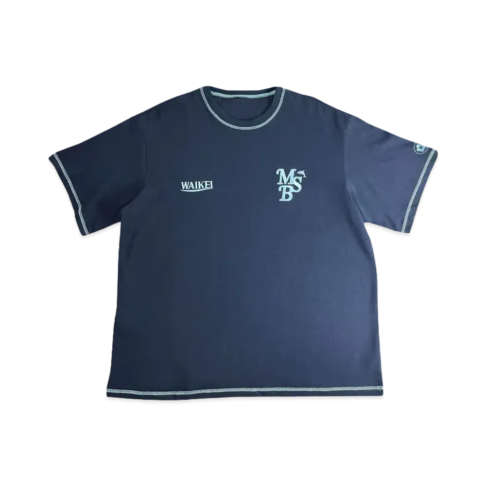 My Sugar Babe Wai Kei x MSB logo stitch tee "Navy"