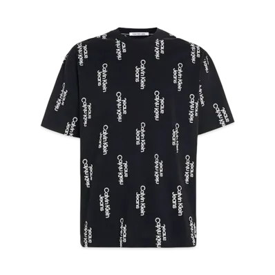 Calvin Klein Jeans All Over Logo Crew Neck T-Shirt "Black"