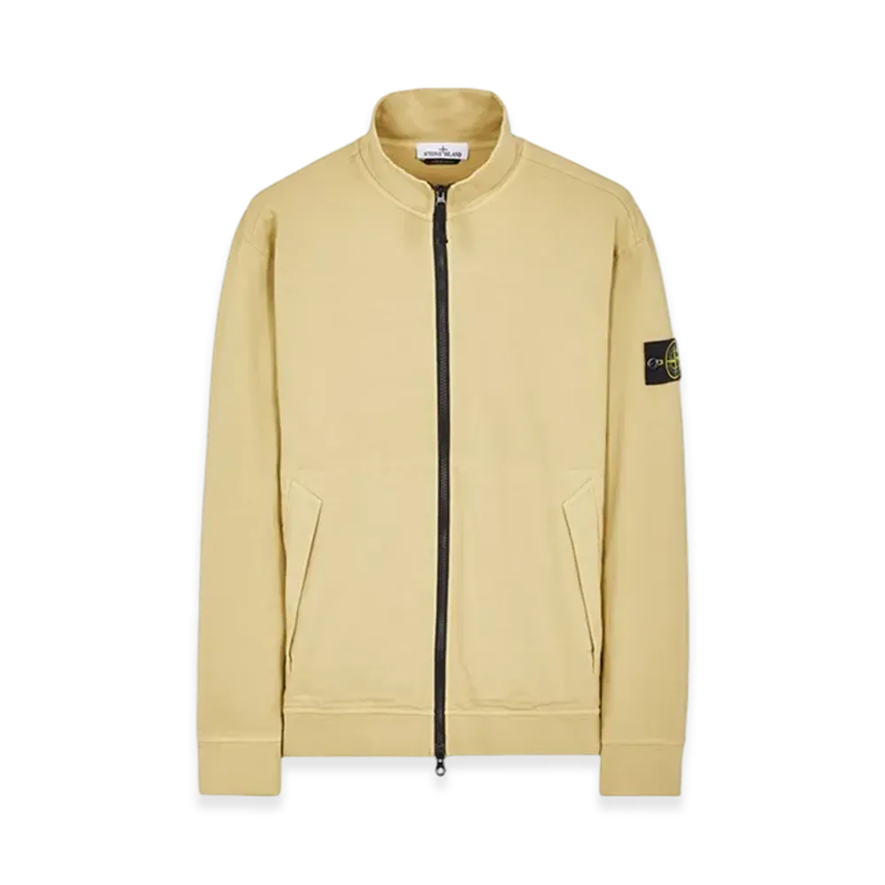 Stone Island 62050 Gauzed Cotton Jersey Garment Dyed Full Zip Up Sweatshirt - 23FW "Ecru"