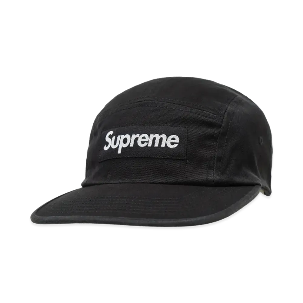 Supreme Washed Chino Twill Camp Cap (26SS) "Black"