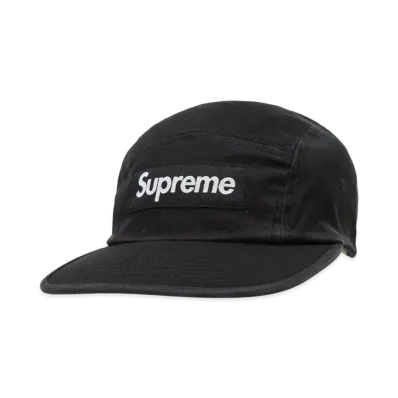 Supreme Washed Chino Twill Camp Cap (26SS) "Black"