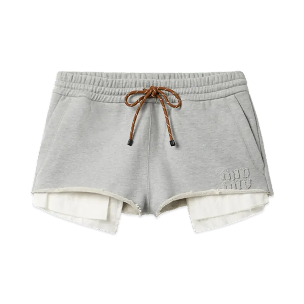 MIU MIU Women's Cotton Fleece Shorts "Grey"