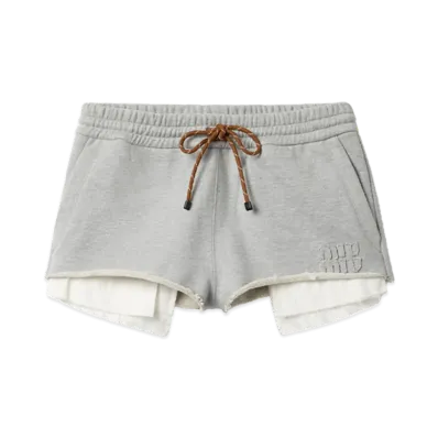MIU MIU Women's Cotton Fleece Shorts "Grey"