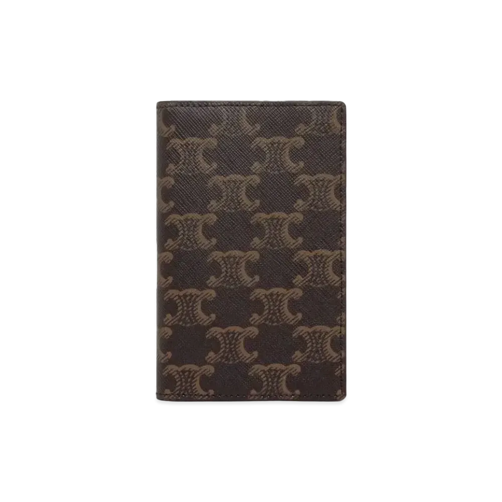 CELINE Bi Fold Card Holder in Triomphe Canvas  "Tan"