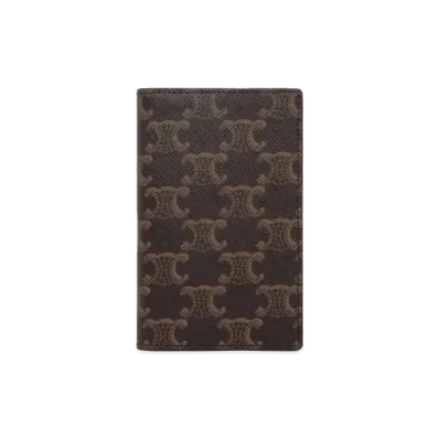 CELINE Bi Fold Card Holder in Triomphe Canvas "Tan"
