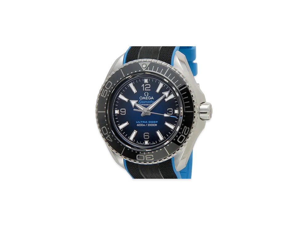 OMEGA Seamaster Planet Ocean 6000M Co-Axial Rubber Strap "Stainless Steel/Blue"