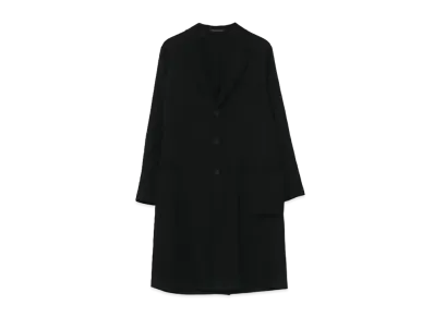 Yohji Yamamoto Pour Homme COSTUME D'HOMME 4 DIMENSION MOTION CUTTING W/GABARDINE LONG COAT "Black"