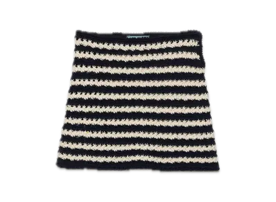 PRADA Cotton Crochet Mini Skirt "Blue"