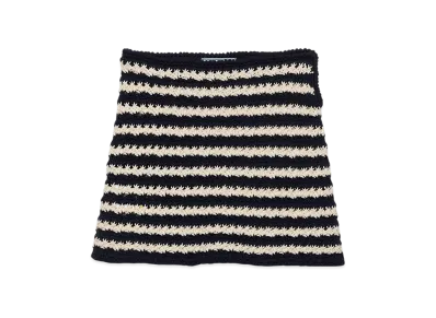 PRADA Women's Cotton Crochet Miniskirt "Blue/Beige"