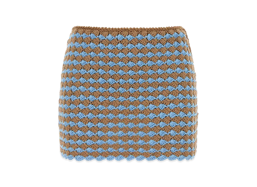 PRADA Women's Two-Tone Crochet Mini Skirt "Multicolor"