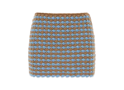 PRADA Women's Two-Tone Crochet Mini Skirt "Multicolor"
