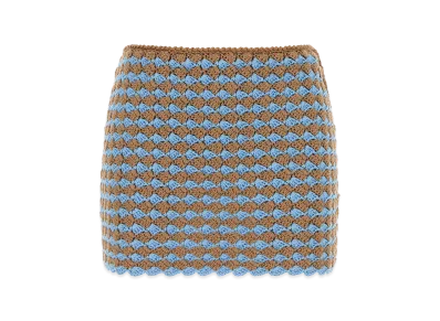 PRADA Women's Two-Tone Crochet Mini Skirt "Multicoloured"
