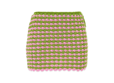 PRADA Women's Two-Tone Crochet Mini Skirt "Multicoloured"